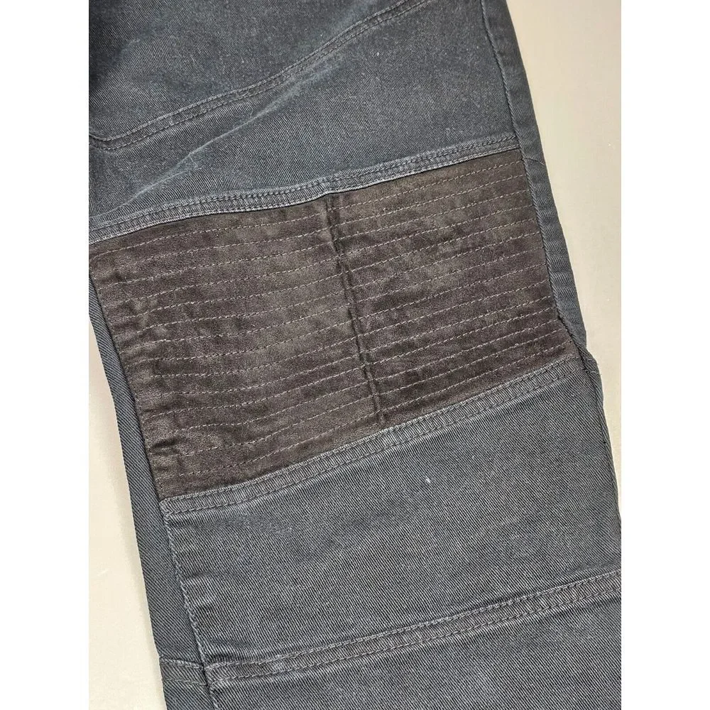 Akademiks Jeans Mens 40x34. Vintage Y2K Black Moto Suede Knee‎ Denim.